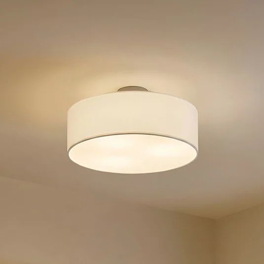lindby loftlampe sebatin, ø 40 cm, hvid, stof, e27