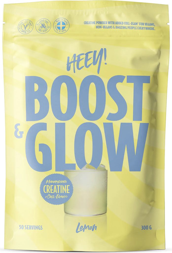 Heey! Boost & Glow Creatine + Vegan Collagen Lemon (300 g)