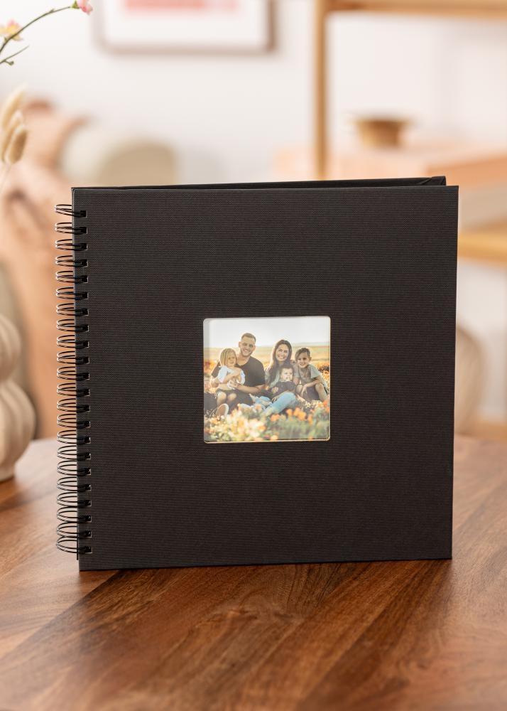 wiro spiralalbum sort - 32x30 cm (50 sorte sider / 25 ark)