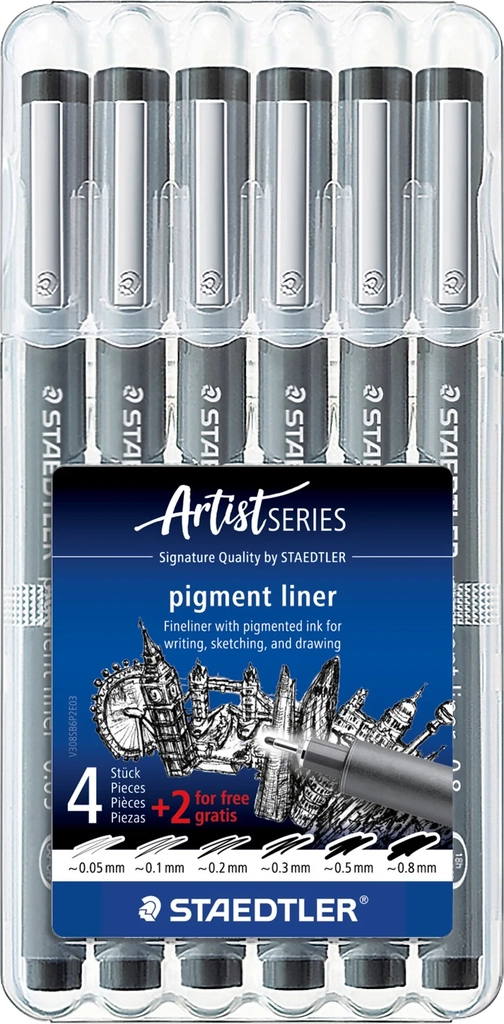 Staedtler Fineliner pigment liner black 6pcs