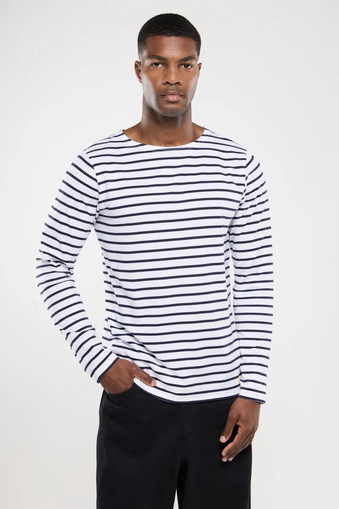 plozévet marinière - langærmet t-shirt - white / blue
