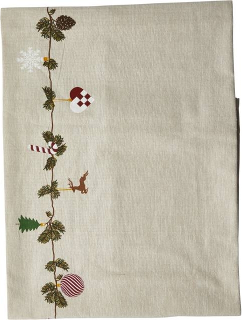 Dacore Juledug Sand Med Print 140x320 cm Dug Beige (320x140cm)