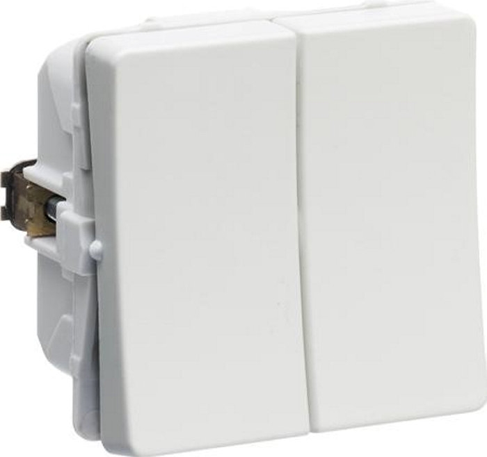 lk fuga dobbelt korrespondance afbryder, 1 modul, hvid