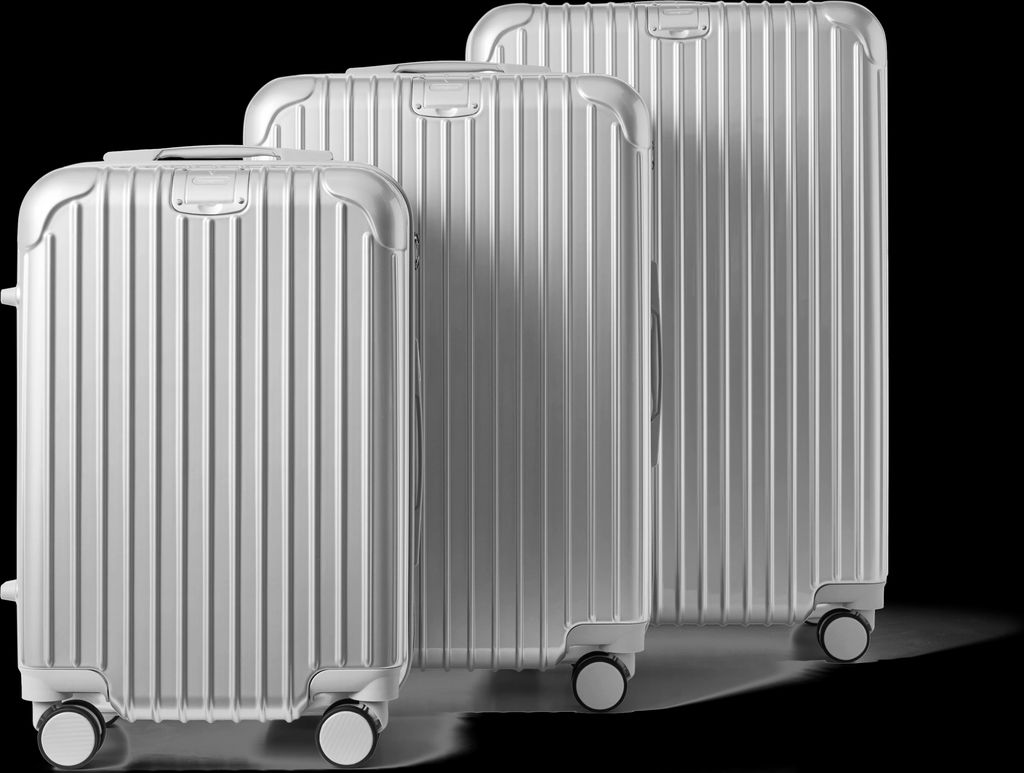 3-piece luggage set, silver | s / m / l