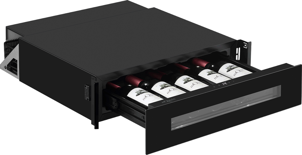 integrérbart vinkøleskab - winekeeper exclusive 5s fullglass black push-pull