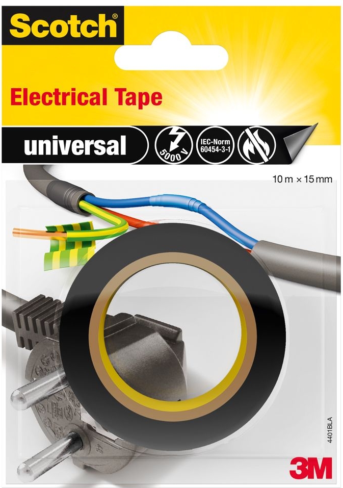 3M Elektriker tape 15mmx10m 7100021033, 3stk