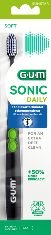 gum batteritandbørste sonic sort (1 stk)