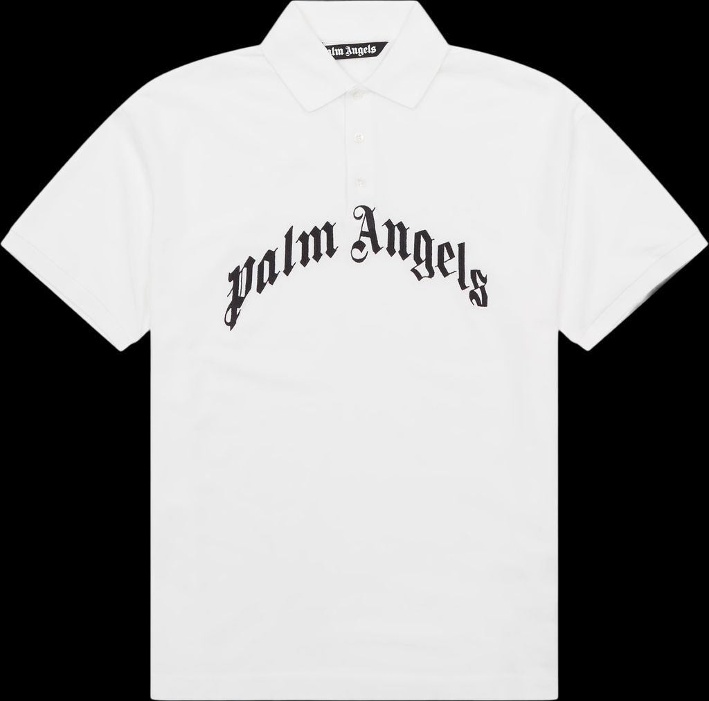 Curved Logo Polo T-shirt | WHITE | Palm Angels | 849&nbsp;kr.