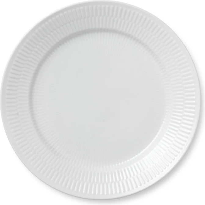 royal copenhagen hvid riflet tallerken 27 cm