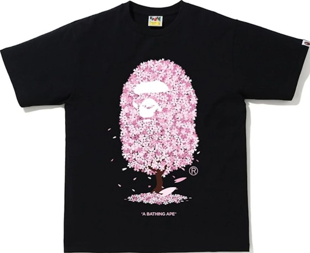 bape sakura tree tee black