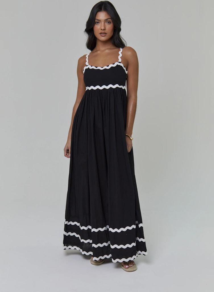 ric rac stripe - maxikjoler - black