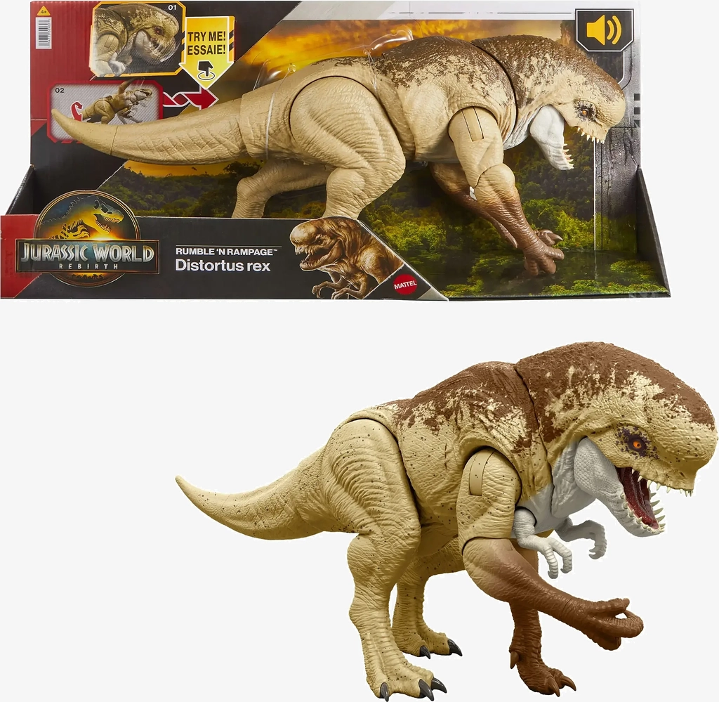 Jurassic World - Ledet figur Distortus rex Ultimativ kamp - 56 cm - JGB58