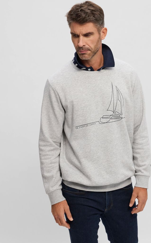 frankie båd sweatshirt - grey melange