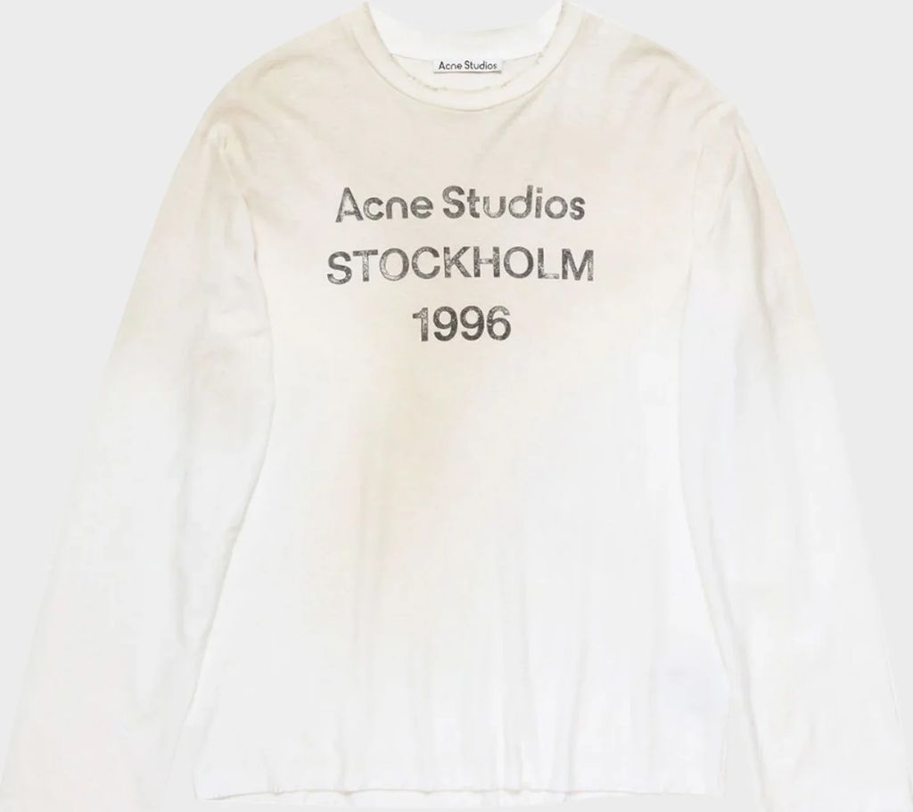 l/s logo t-shirt dusty white