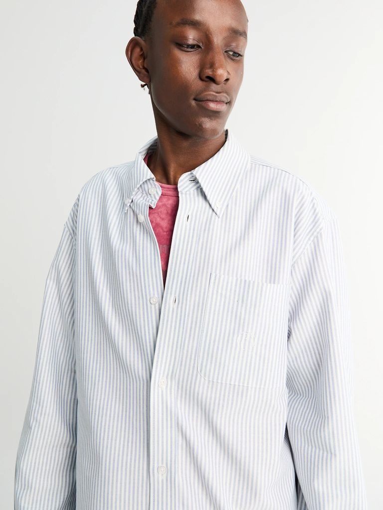 deuce oxford shirt in light blue stripes
