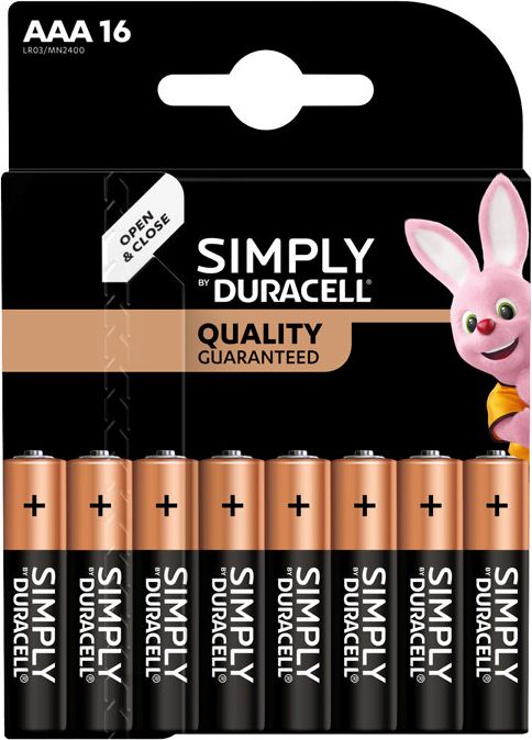 duracell simply aaa alkaline batterier 16-pk.