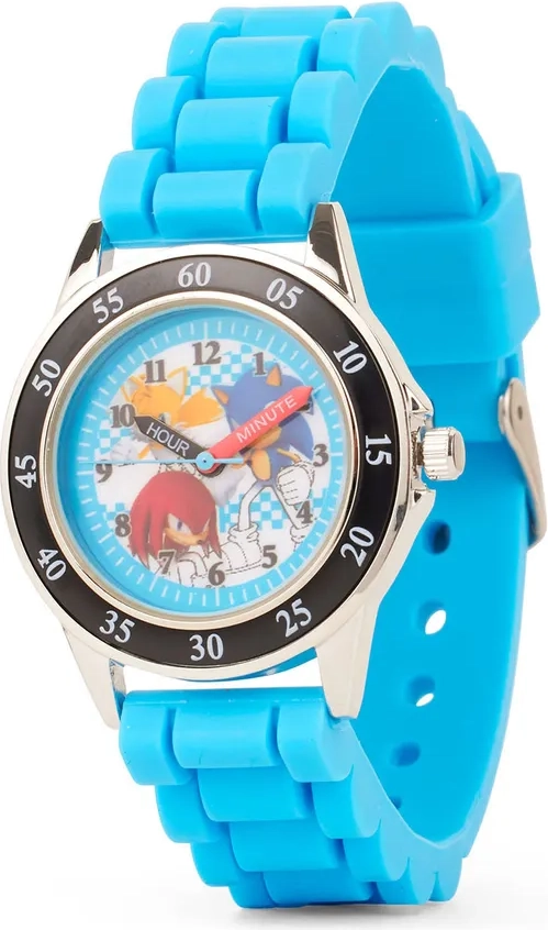 Accutime Lær Klokken Børneur - 33mm, Vandafvisende, Silikonerem - Sonic the Hedgehog