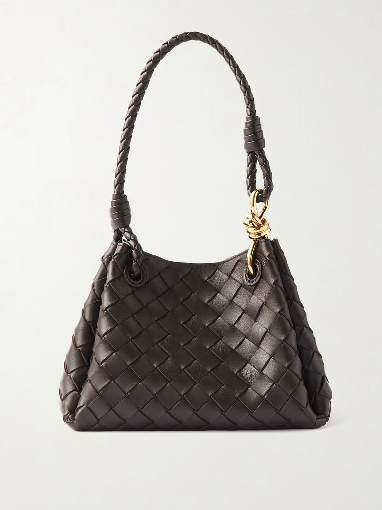 Parachute small intrecciato leather shoulder bag