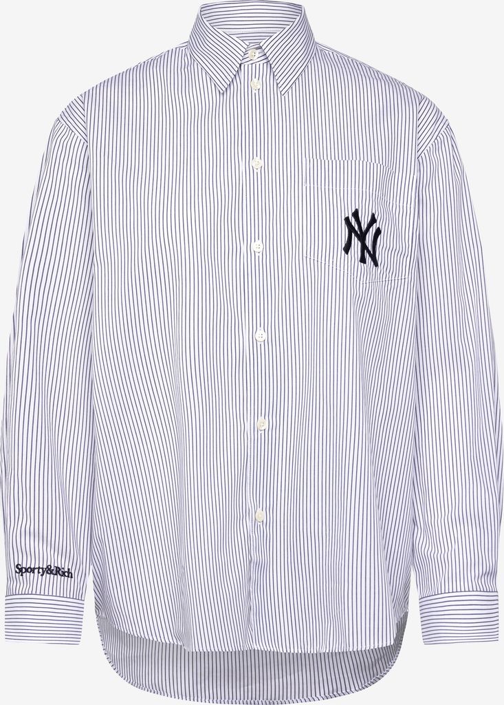 yankees serif oversized shirt - navy striped