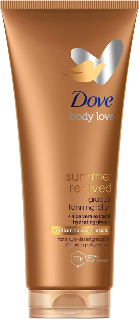 dove body love summer revived gradual tanning lotion medium to dark 200ml