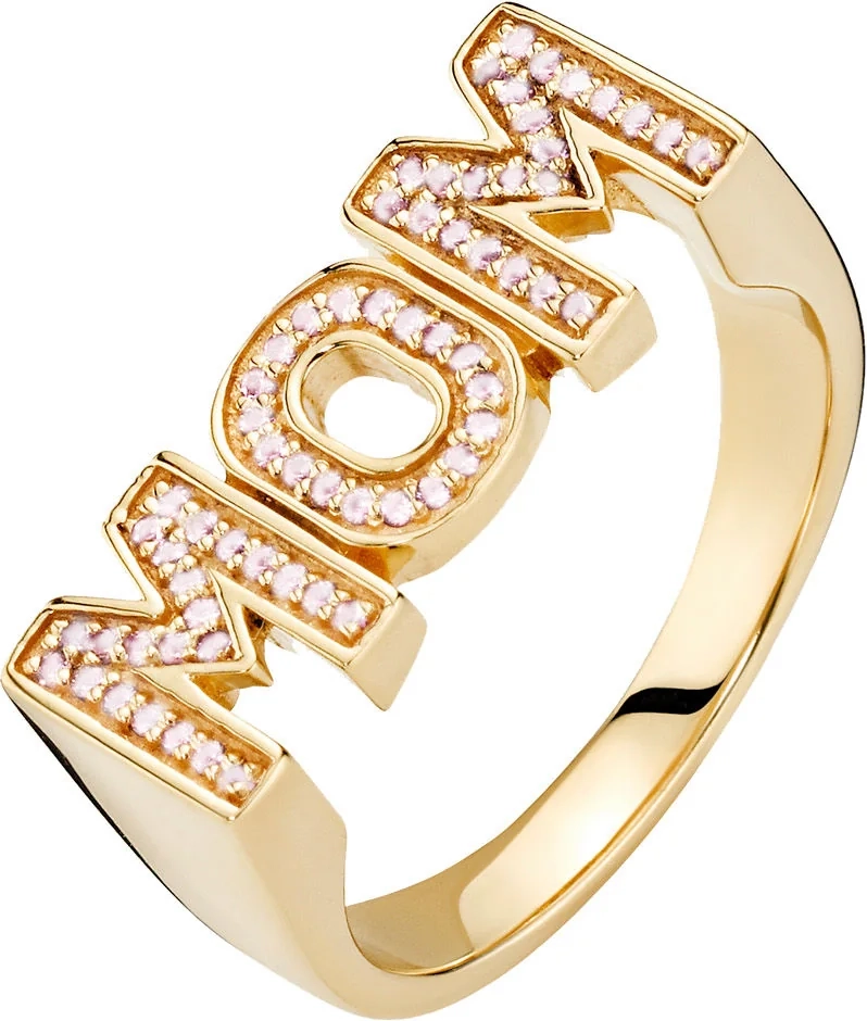 maria black - mom ring limited edition, klare sten - forgyldt sølv