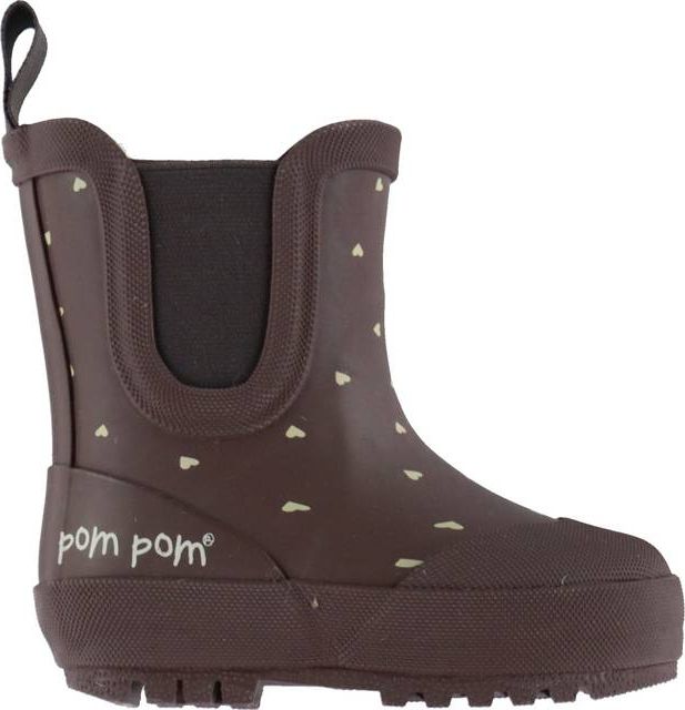 Pom Pom Gummistøvler Med For Ankel Chocolate Heart