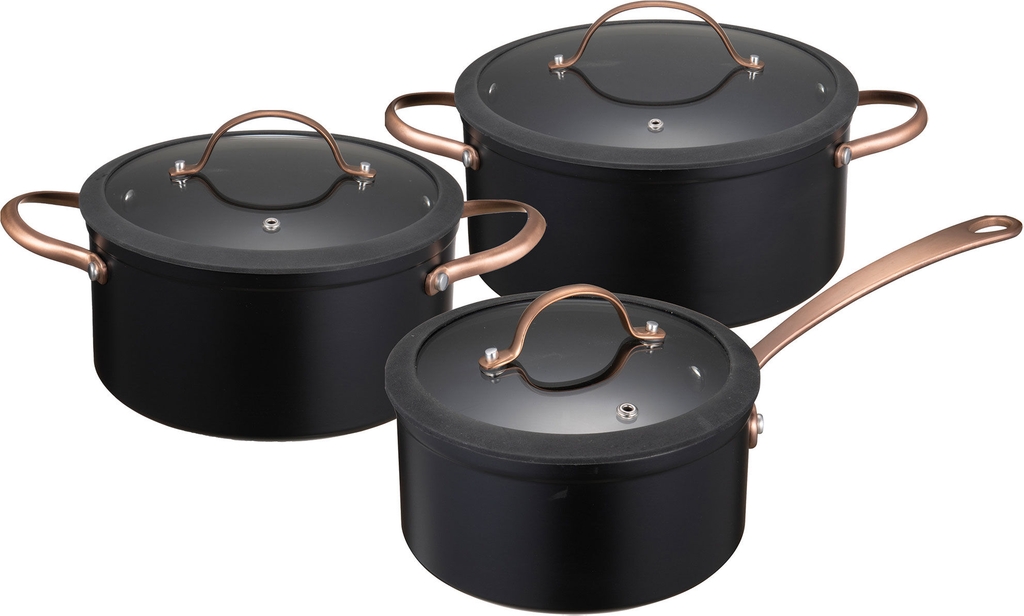 Modern House Black Copper Grytset 3 Delar 1.5 3 4.9 L