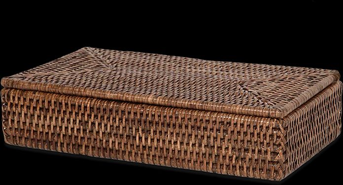 decor walther opbevaringsbox med låg i rattan