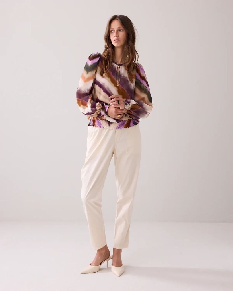 summum top long sleeves zigzag prin