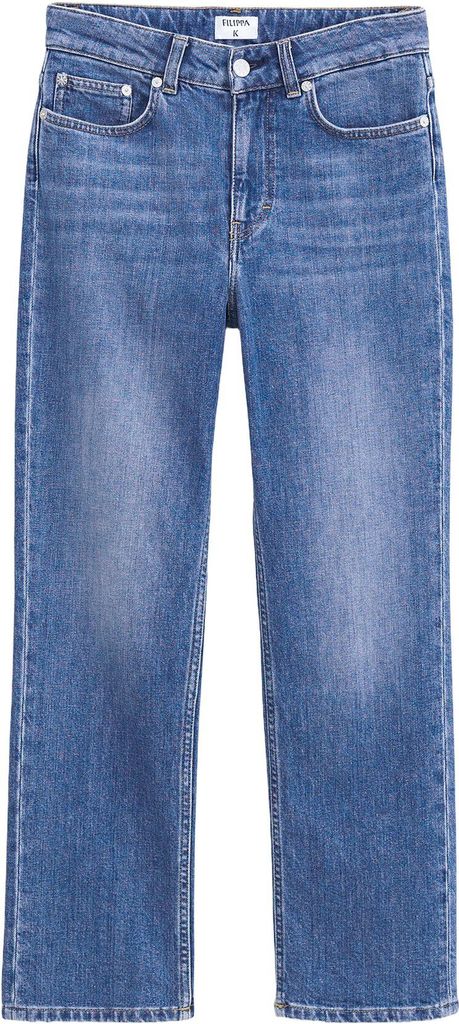 Filippa K Stella Jeans Cropped Kvinde Mid Blue Straight Jeans Str 32 - Bomuld hos Magasin