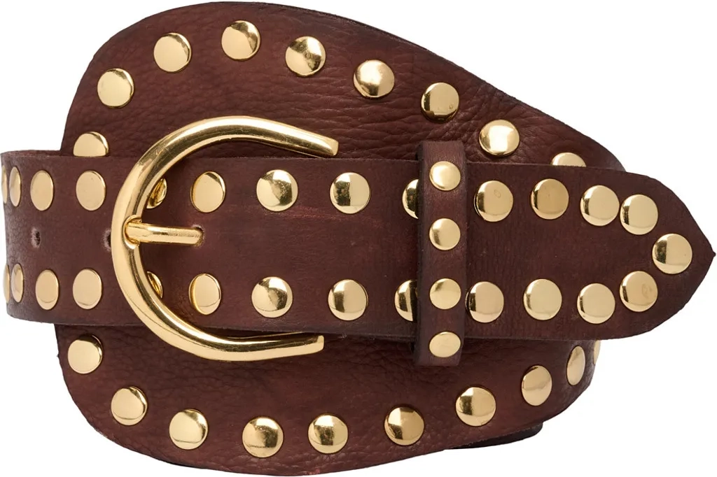 tim & simonsen bælte - dunja stud - chokolate/gold