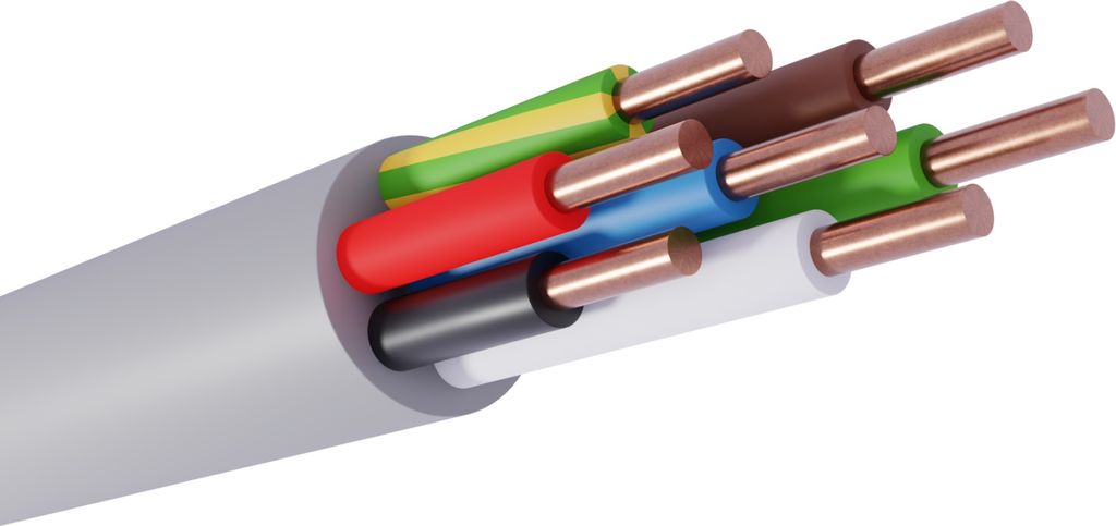 JMV Cables 7G1,5 mm² Installationskabel halogenfri, HF Ekstra, afmålt pr. meter klippes JMV