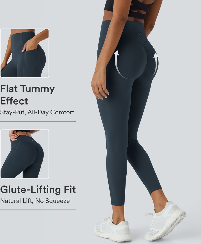 halara ultrasculpt™ high waisted scrunch butt lifting tummy control pocket shaping training leggings