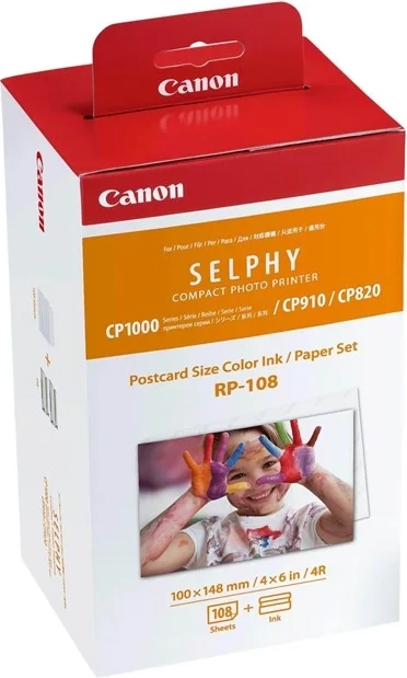 canon rp-108, blækpatroner + fotopapir 100x148mm
