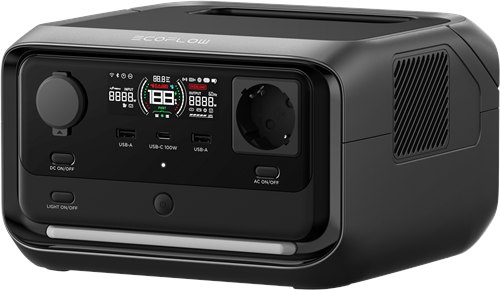 Power station bærbar ECOFLOW River 3 Plus – 286 Wh, 600 W