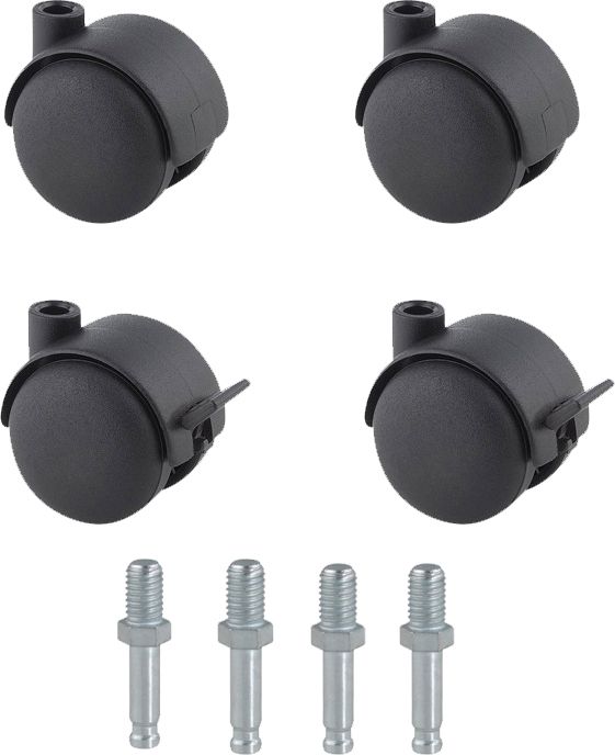 Tente Møbelhjul Ø50mm Gevind M10x15mm 4 Stk