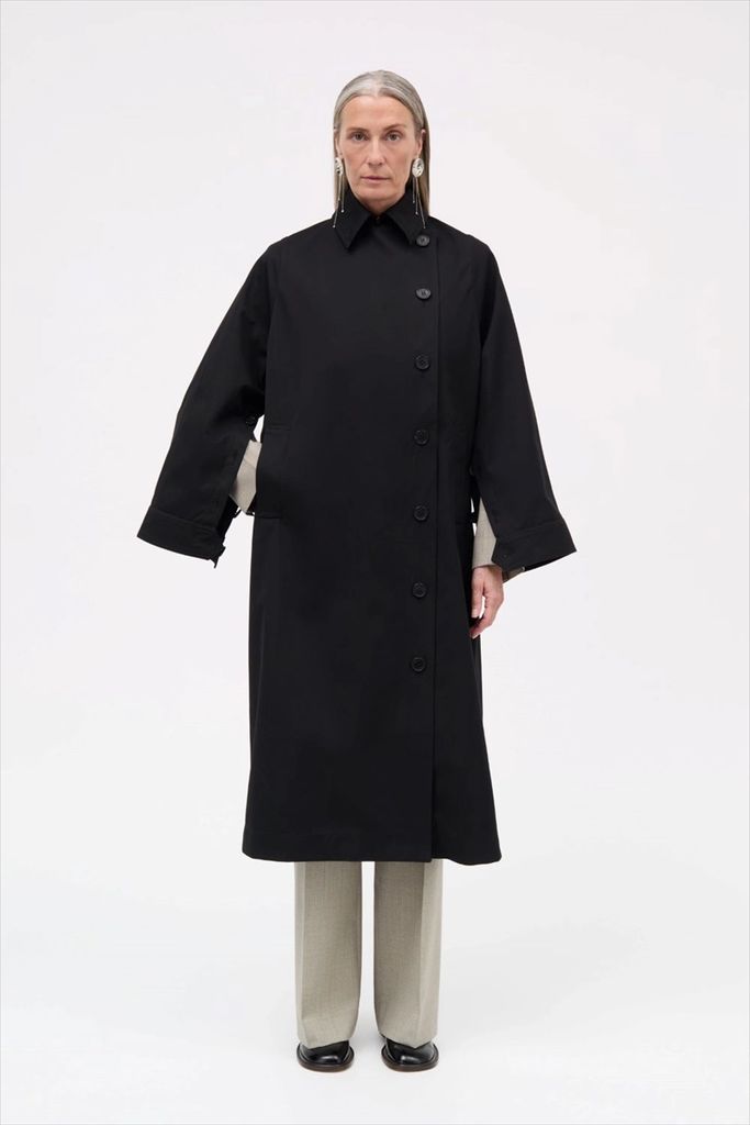 mkdt coraline bonded cotton coat black