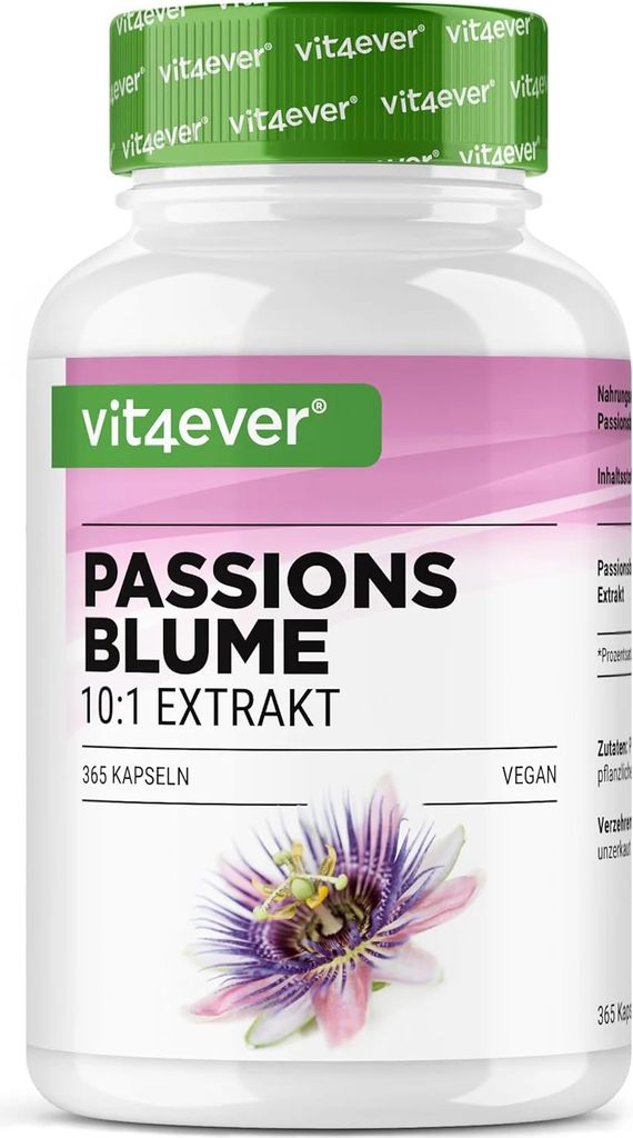 passionsblomstekstrakt, 550 mg, 365 kapsler, vit4ever