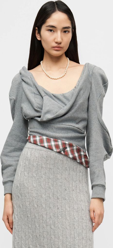 bounce - langærmet t-shirt - grey melange