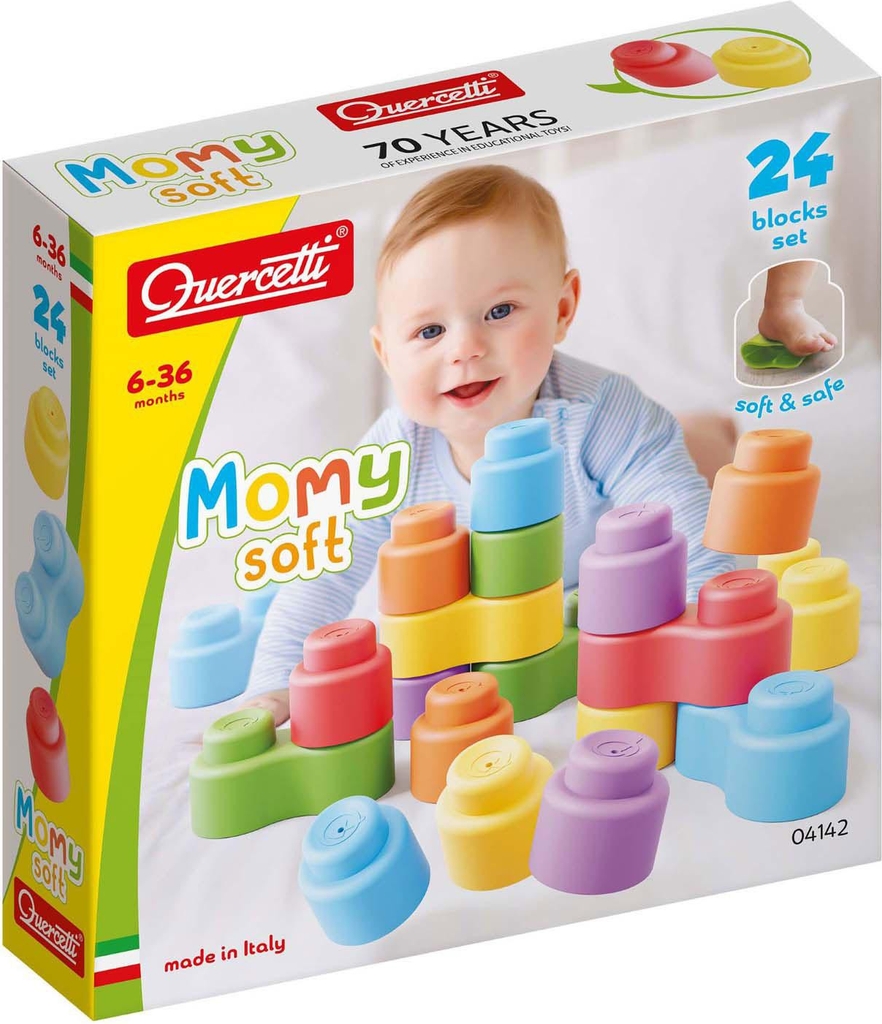 Quercetti Momy Bløde Byggeklodser - 6+måneder - 24 Dele