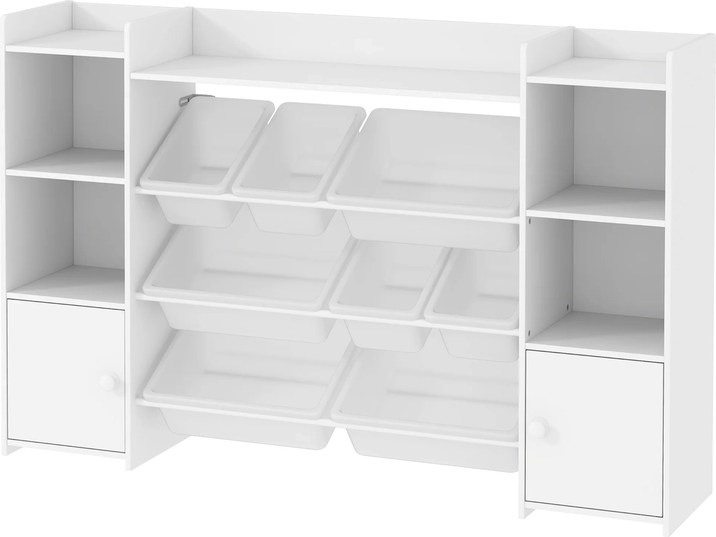 Aiyaplay Kinderregal Spielzeugregal mit 8 Herausnehmbaren Boxen 140 x 30 x 90 cm