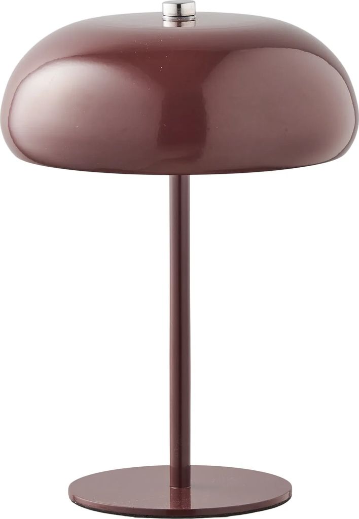 margate bordlampe, genopladelig, metal bordeaux