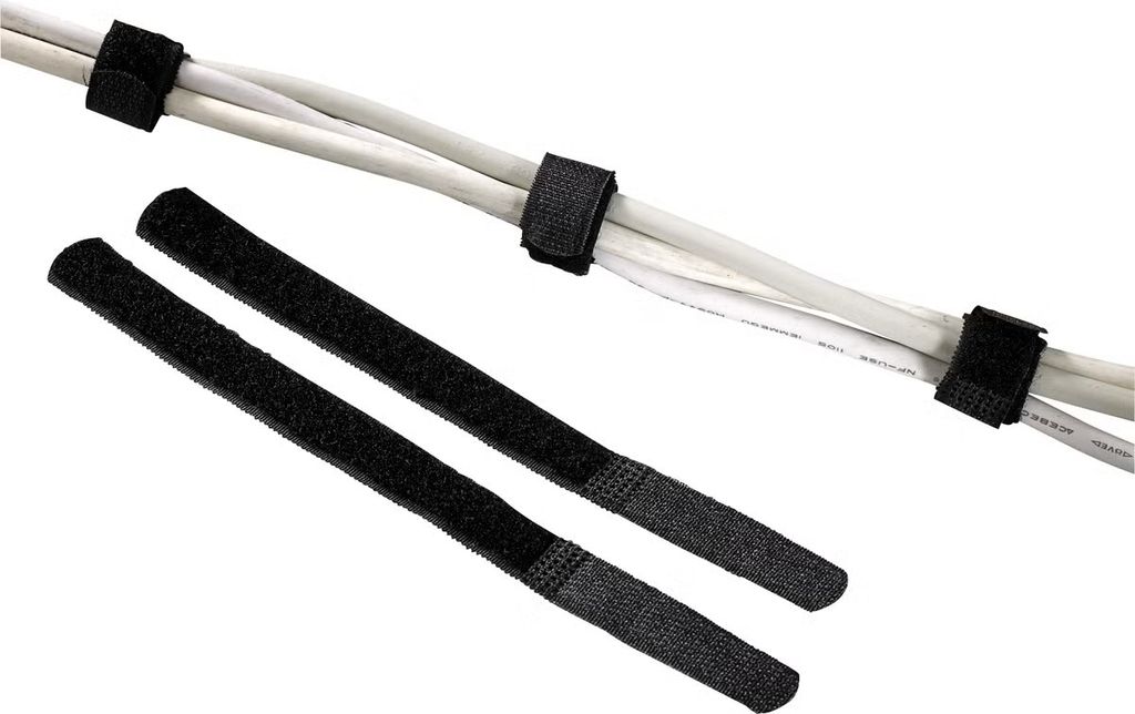 Clas Ohlson 10-Pack Kabelbindere Med Velcro Sort