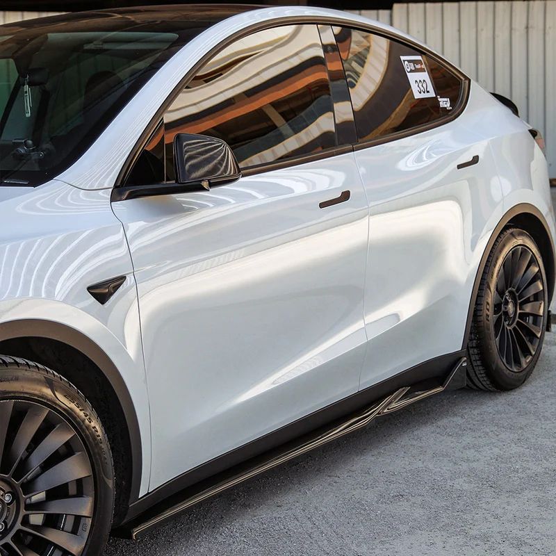 oneway set side skirts suitable for tesla model y 2019-2025 - gloss black