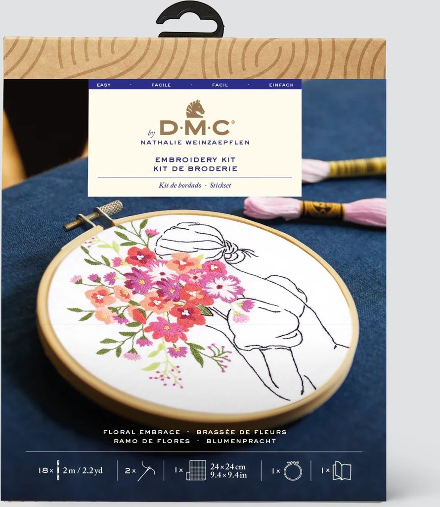 broderi-kit - floral embrace - dmc