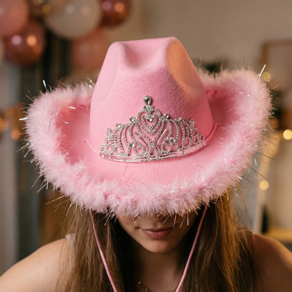 tiara cowboyhat lyserød