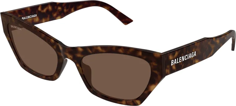Balenciaga BB0447S Solbriller Acetat Havana Brun Cat Eye