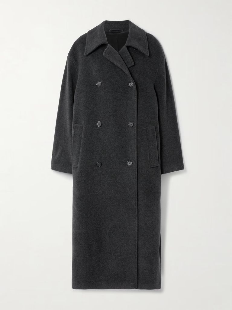 shield oversized double-breasted wool-blend coat