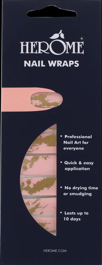 nail wraps - pink & gold marble