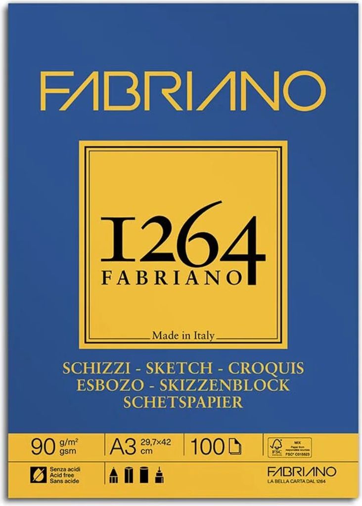 Fabriano Spiralbundet Skitseblok F-1264 A5